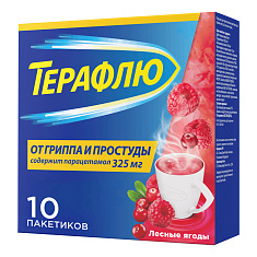 Терафлю От гриппа и простуды Экстра порошок яблоко-корица N10