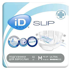 Айди ID Slip Ultra подгузники для взрослых размер M обхват талии 70-130см N10