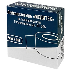Медитек Лейкопластырь на тканевой основе ЛР 005 2х500см
