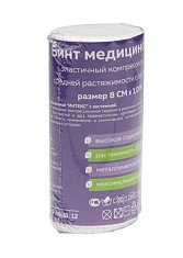 Бинт Bona Mente! Лайт эластичный компрессионный средней растяжимости с застежкой 1м х 8см