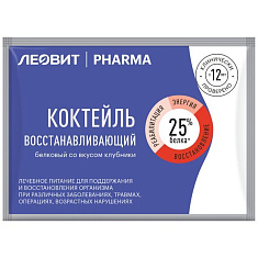 Леовит Pharma Коктейль белковый восстанавливающий смесь сухая со вкусом клубники пакет 20г №1