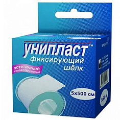 Лейкопластырь 5х500см Унипласт шелковая основа
