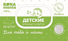Влажные салфетки Bona Mente! детские с тиснением №80