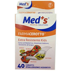 Farmacerotto Extra Resistente Kids Пластыри фиксирующие водонепроницаемые детские в ассортименте разноцветные N40