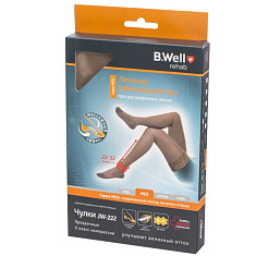B.Well Чулки MED JW-222 компрессионные прозрачные 22-32 мм рт.ст. 2 класс р.5 Natural