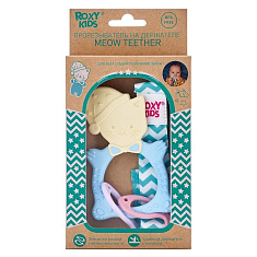 Roxy-Kids Массажер для десен Meow Teether с клипсой-держателем 3+ голубой