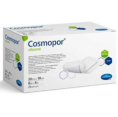 Cosmopor Silikon Повязка впитывающая пластырного типа с контактным слоем из силикона 20х10см N25
