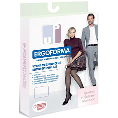 Чулки ERGOFORMA компрессионные унисекс закрытый носок класс 2 р.5 черный