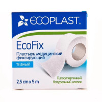 Ecoplast Пластырь фиксирующий текстильный Ecofix 2,5см X 5м