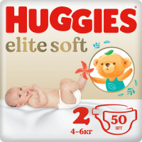 Huggies Подгузники детские Elite Soft 2/4-6кг N50