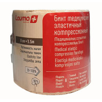 Бинт эластичный компрессионный Lauma модель 6 малой растяжимости 8смх1,5м