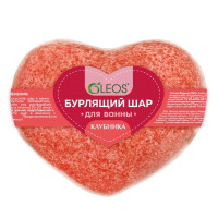 Oleos Шар бурлящий для ванн Сердце Клубника 125г