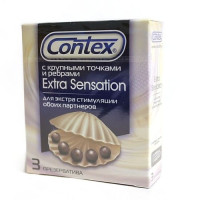 CONTEX Презервативы Extra Sensation с крупными точками и ребрами №3