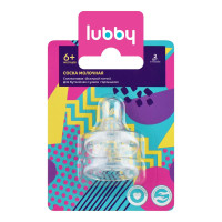 Lubby Соска молочная силиконовая быстрый поток L 6+ №2 4663