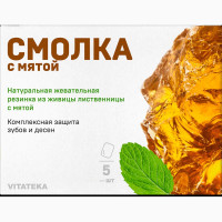 Vitateka Смолка жевательная лиственничная с мятой таблетки 0,8г N5
