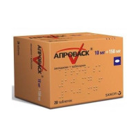 Апроваск таблетки п.п.о. 10мг+150мг N28