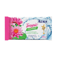 AURA Влажные освежающие салфетки Tropic Cocktail 15шт