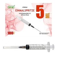 Шприц 2-компонентный одноразовый 5мл, игла 22G (0,7x40) SFM 100шт