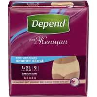 Depend Белье впитывающее женское L/XL 9шт