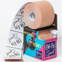 EM-FIX SPORT tape бинт медицинский эластичный фиксирующий 5смх5м бежевый
