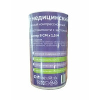 Бинт Bona Mente! Лайт эластичный компрессионный средней растяжимости с застежкой 1,5м х 8см