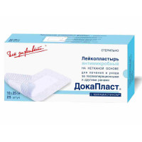 Лейкопластырь ДокаПласт антимикробный с мирамистином 10х25 см N25