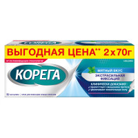 Корега крем для фиксации зубных протезов экстра сильный мятный 70г х 2шт