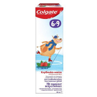 Colgate Зубная паста детская 6-9 с фторидом клубника-мята туба 60мл