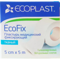 Ecoplast Пластырь фиксирующий текстильный Ecofix 5см X 5м