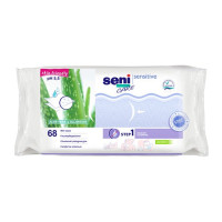 Сени care sensetive салфетки влажные с алоэ N68