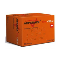 Апроваск таблетки п.п.о. 10мг+300мг N28