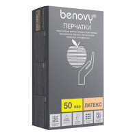 Benovy Перчатки смотровые латексные нестерильные неопудренные S N50пар