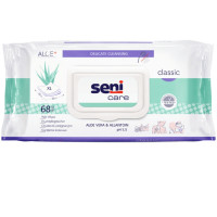 Seni care Classic салфетки влажные с алоэ вера и аллантоином N68