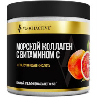 Awochactive Коллаген морской с витамином С порошок красный апельсин 150г