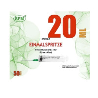 Шприц 3-компонентный одноразовый 20мл игла 21G (0,8x40) SFM 50шт