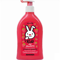 Sanosan Kids Шампунь и гель для душа 2в1 детский клубника 400мл