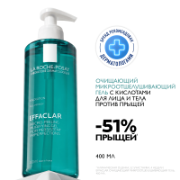 La Roche Posay Эфаклар Гель очищающий микроотшелушивающий для лица и тела 400мл