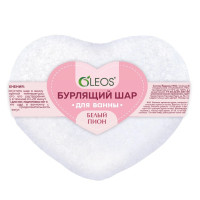 Oleos Шар бурлящий для ванн Сердце Белый Пион 125г
