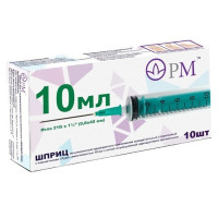 Шприц трехдетальный 10мл игла 21G 0,8x40мм N10 Премьер-Мед