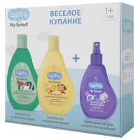 Bebble My friend Набор Веселое Купание шампунь 2в1 банан 250мл + шампунь 2в1 арбуз 250мл + бальзам 150мл