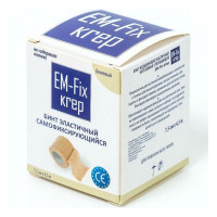 EM-FIX KREP бинт медицинский эластичный компрессионный самофиксирующийся 7,5смх4,5м бежевый