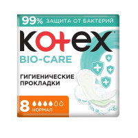 Прокладки Котекс с антибактериальным слоем внутри Нормал Bio-Care N8