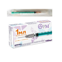 Шприц инсулиновый 1мл 100ин/ед c иглой 26G 0,45х12мм N100 Премьер-Мед