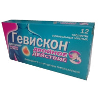Гевискон двойное действие таблетки жевательные мята 250мг N24