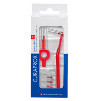 Curaprox Набор Prime Start: Ершик межзубный 0,7 мм CPS07 N5 + держателями UHS409 и UHS470 красный