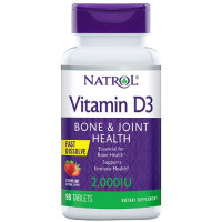 Natrol Витамин D3 быстрорастворимый со вкусом клубники 50мкг №90
