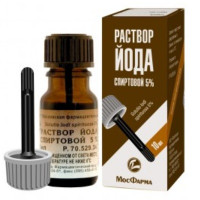 Йод раствор для наружного применения спиртовой 5% 10мл N1 фл с лопаткой Московская ФФ