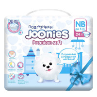 Joonies Premium Soft Подгузники для новорожденных размер NB 0-5кг №24