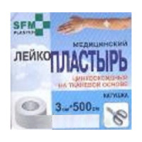 Лейкопластырь 3х500см SFM-PLASTER фиксирующий тканевый