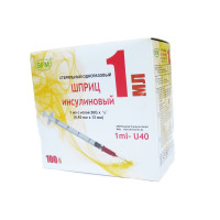 Шприц инсулиновый 1мл U40 с иглой 26G 0,45x12 SFM N100